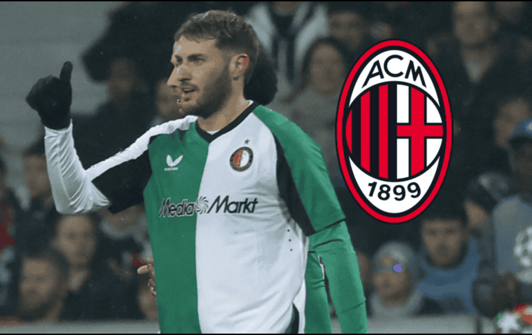 Santiago Gimenez tras anotar con el Feyenoord en la Champions League. ARCHIVO / EFE / EPA