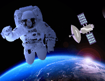 Astronautas de la NASA hacen mantenimiento en la EEI. ESPECIAL/CANVA