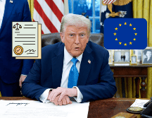 Trump confirma la aplicación de aranceles a la Unión Europea. EFE/Y. Gripas