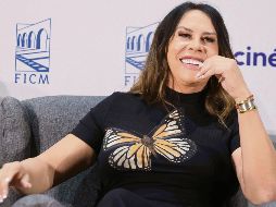 La actriz posa desde el escenario del pasado Festival Internacional de Cine de Morelia. EL UNIVERSAL