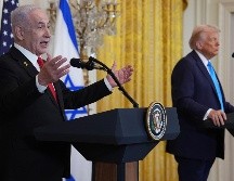 En la fotografía, a la izquierda, el primer ministro israelí Benjamín Netanyahu; a la derecha, el presidente de Estados Unidos, Donald Trump. P/E. VUCCI