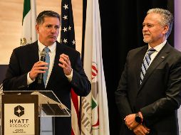 El presidente nacional de American Chamber México, Carlos García, destacó la relevancia de la colaboración binacional entre México y Estados Unidos. EL INFORMADOR/A. Navarro.