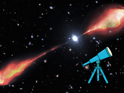 Este chorro de materia tiene el doble del tamaño de la Vía Láctea, ha sido identificado por una colaboración de astrónomos y telescopios. EFE/ NOIRLab/NSF/AURA/M. Garlick/ CANVA