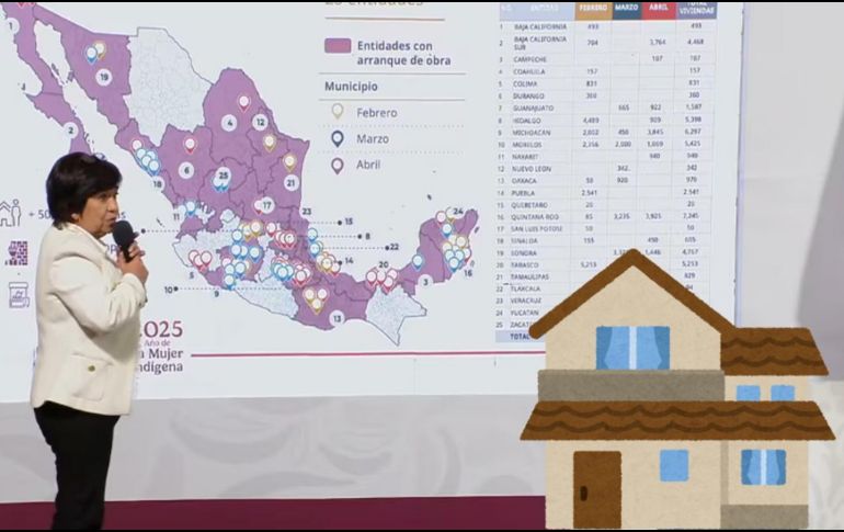 De los 25 estados ya listos, en febrero serán 20 mil 564 viviendas. ESPECIAL