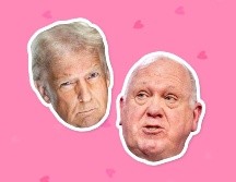 La imagen, con un fondo rosa con pequeños corazones del mismo color en tono más oscuro, incluye la cara de Trump y la de su 'zar' de la frontera, Tom Homan. ESPECIAL / X / @WhiteHouse