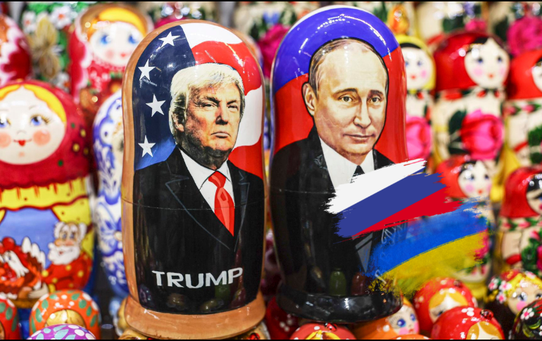 Las negociaciones para el fin de la guerra entre Rusia y Ucrania se llevarán acabo con el telón de fondo de una posible reunión entre Vladímir Putin y Donald Trump. EFE/ Maxim Shipenkov/ CANVA