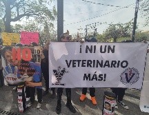 Entregaron un pliego petitorio para exigir a los diputados locales que se legisle en contra de los ataques que reciben los veterinarios en redes sociales. EL INFORMADOR / O. GONZÁLEZ