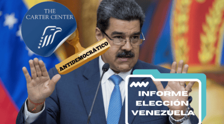 Centro Carter reafirma en informe final que elecciones de Venezuela no fueron democráticas. EFE/ R. Peña/CANVA.