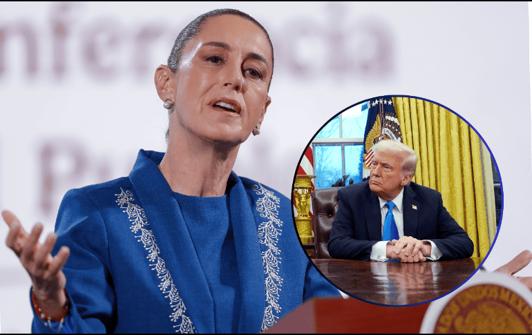 Sheinbaum afirmó que no siente ningún temor por su homólogo estadounidense, pues tiene un pueblo que la respalda. EFE/I. ESQUIVEL AP/A. BRANDON