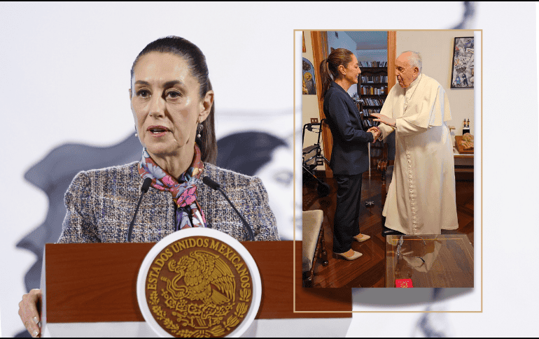 En la imagen, fotografía de Claudia Sheinbaum y el Papa Francisco en la reunión privada que sostuvieron en febrero del 2024. SUN/ARCHIVO EFE/S. GUTIÉRREZ