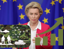 Von der Leyen quiere que los países eleven su gasto militar pero de forma 'controlada'. EFE/S. Lecocq/CANVA.