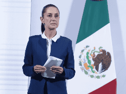 Claudia Sheinbaum, en la conferencia de prensa de este jueves en el Salón de Tesorería de Palacio Nacional. SUN / F. Rojas