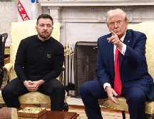 Donald Trump y Volodímir Zelenski tuvieron una reunión el día de hoy en medio de las negociaciones para acabar el conflicto entre Rusia y Ucrania. EFE / EPA / JIM LO SCALZO / POOL