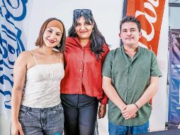 Sofish, cantante; Ana Karen Martínez, directora de CIEN y Manuel Romo jefe de acceso universal a la cultura de Zapopan. EL INFORMADOR/ A. Navarro