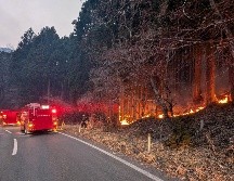 El incendio forestal ha traído a los vecinos reminiscencias del terremoto y tsunami del 11 de marzo de 2011. EFE / EPA / Fire and Disaster Management Agency Handout