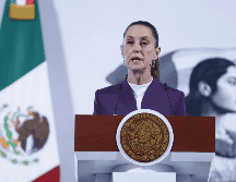 Claudia Sheinbaum, en la conferencia matutina de este martes desde Palacio Nacional. SUN / F. Rojas