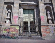Pablo Lemus Navarro, gobernador de Jalisco, lamentó las pintas que se hicieron en la Catedral de Guadalajara y otros inmuebles históricos. CORTESÍA.
