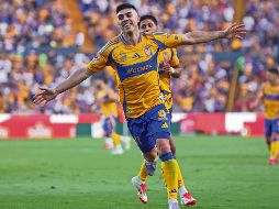 Juan Brunetta festeja uno de los tres goles que les dieron la victoria. IMAGO7/D. Arizmendi