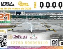 El billete del Sorteo Mayor 3965 celebró el tercer aniversario del AIFA. X/lotenal