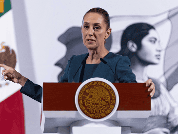 Claudia Sheinbaum, en "La Mañanera del Pueblo" de hoy jueves. SUN / H. Salvador