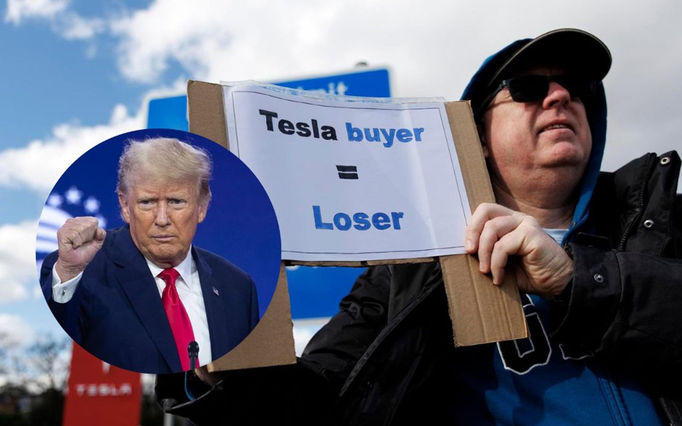 Trump lanza mensaje a quienes han atacado a Tesla. EFE / T. AKMEN