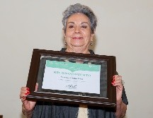 Cuarenta años de su vida ha dedicado Patricia Urzúa a darle vida, forma y promoción al ámbito cultural de Guadalajara, en una labor inmensa que fue reconocida por la comunidad artística la tarde de este viernes 21 de marzo en el Museo de la Ciudad. EL INFORMADOR / H. Figueroa