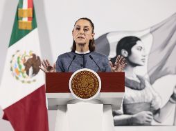 La Presidenta de México, Claudia Sheinbaum Pardo, habla en conferencia de prensa este martes. EFE/J. MENDÉZ