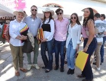 Myriam Vachez, Luis García De Quevedo, María Flores, Julián Garibay, Nicole Cortés y Daniela Villalvazo en la décima corrida de toros de la temporada de reapertura 2025. GENTE BIEN JALISCO / C. Jimeno