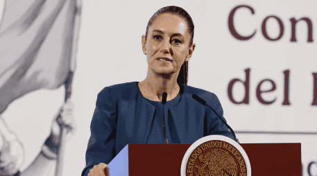 La Presidenta Claudia Sheinbaum se manifiesta ante la imposición de aranceles de Estados Unidos a países que compren petróleo de Venezuela. EFE/ J. Mendez