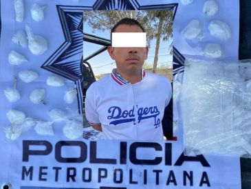 Metropol detiene a un hombre con medio kilogramo de presunto cristal. ESPECIAL / METROPOL
