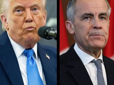 Donald Trump y Mark Carney, en imágenes de archivo. AFP