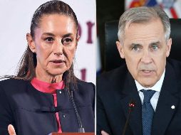 Claudia Sheinbaum, Presidenta de México, y Mark Carney, primer ministro de Canadá. ESPECIAL / SUN y AFP