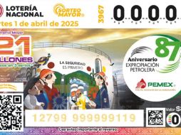 El billete del Sorteo Mayor 3967 conmemoró aniversario 87 de la Expropiación Petrolera. X/lotenal