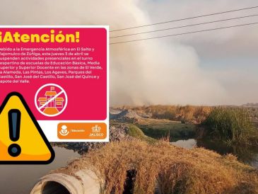 Las actividades presenciales en escuelas de educación básica, media superior y superior docente se suspenderán en las zonas afectadas de El Salto y Tlajomulco. ESPECIAL / Protección Civil y Bomberos de Jalisco