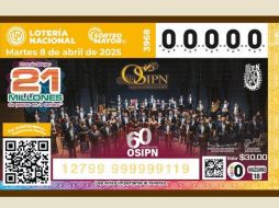 El billete del Sorteo Mayor 3968 conmemoró aniversario 60 de la Orquesta Sinfónica del Instituto Politécnico Nacional. X/lotenal
