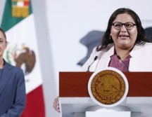Desde el Palacio Nacional, la secretaria de las Mujeres del Gobierno, Citlalli Hernández, presentó la convocatoria para reclutar a 838 abogadas. EFE/M. GUZMÁN