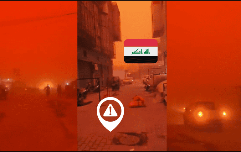 Las imágenes en redes sociales muestran un paisaje cubierto por una neblina densa de color naranja tras la tormenta. ESPECIAL