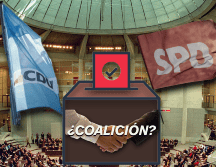 Los socialdemócratas alemanes ultiman el voto sobre la coalición con los conservadores. ARCHIVO/AFP/J. Macdougall/AP Photo/J. Finck/CANVA.
