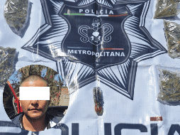 Las autoridades confiscaron a la persona detenida, 43 gramos de una hierba coincidente con las características de la marihuana. ESPECIAL