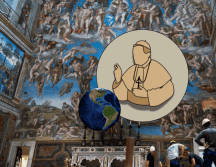 Varios trabajadores preparan la Capilla Sixtina en el Vaticano, donde comenzará el próximo cónclave el 7 de mayo. AP