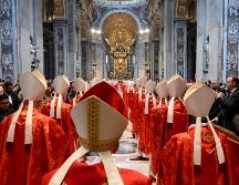 Cardenales en la misa 'Pro eligendo papa', previa al inicio del cónclave. EFE/Medios del Vaticano