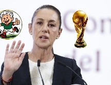 No es cierto que la Presidenta de México haya presentado una caricatura inspirada en López Obrador como la nueva mascota del Mundial de Fútbol de 2026. EFE / Sashénka Gutiérrez