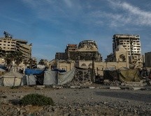 Los edificios de Gaza muestran los efectos de los bombardeos israelíes de los meses recientes. EFE/M. Saber