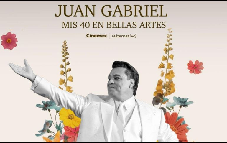El concierto de Juan Gabriel estará en las salas de Cinemex este mayo. Cinemex/ESPECIAL