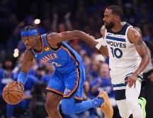 El MVP Shai Gilgeous-Alexander (#2) lideró a la ofensiva del Thunder con 38 puntos. AP/N. Billings