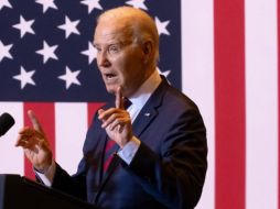 En su intervención en un acto en el estado de Delaware en honor a los caídos de la guerra, Biden alertó contra la polarización política que en su opinión sufre en estos momentos EU. EFE/M. Reynolds