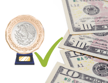 El tipo de cambio del dólar estadounidense con una variación mínima del 0.03%. CANVA