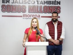 Erika Pérez aseguró que desde Morena Jalisco seguirán siendo oposición, señalando sus excesos y su incongruencia. CORTESÍA.