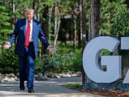El presidente de Estados Unidos, Donald Trump, arribó a la sede de la Cumbre de Líderes del G7 en Alberta, durante el primer día de actividades oficiales. EFE