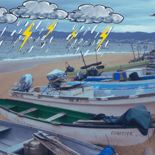 ¡Cielos nublados y mucha lluvia en Puerto Vallarta!